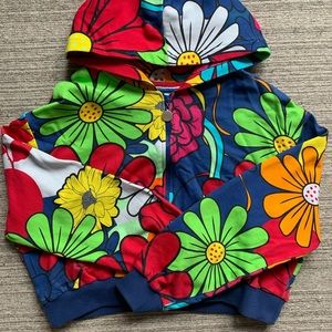 Ace Nayman Multicolor Cropped Floral Hoodie